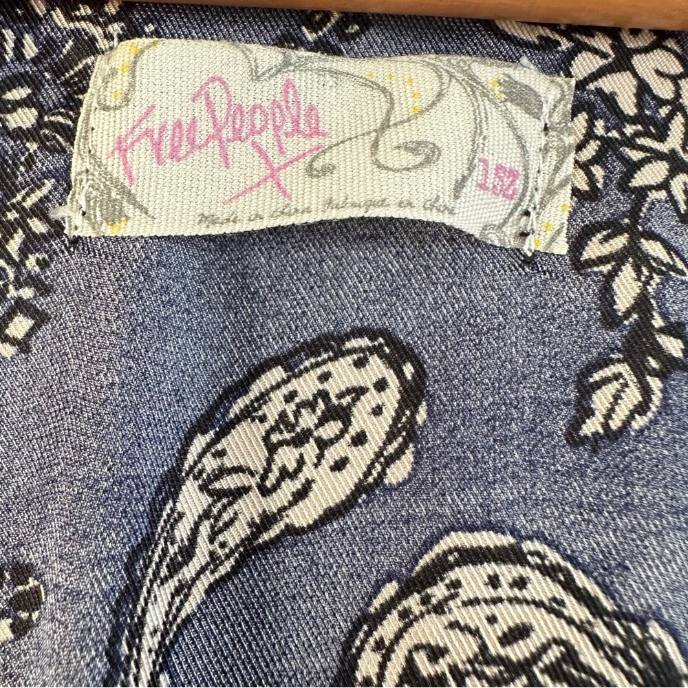Free People Patchwork Floral Kimono in Mustard and Navy - Picture 6 of 8